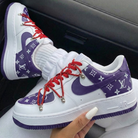 Purple LV Custom Air Force 1-shecustomize
