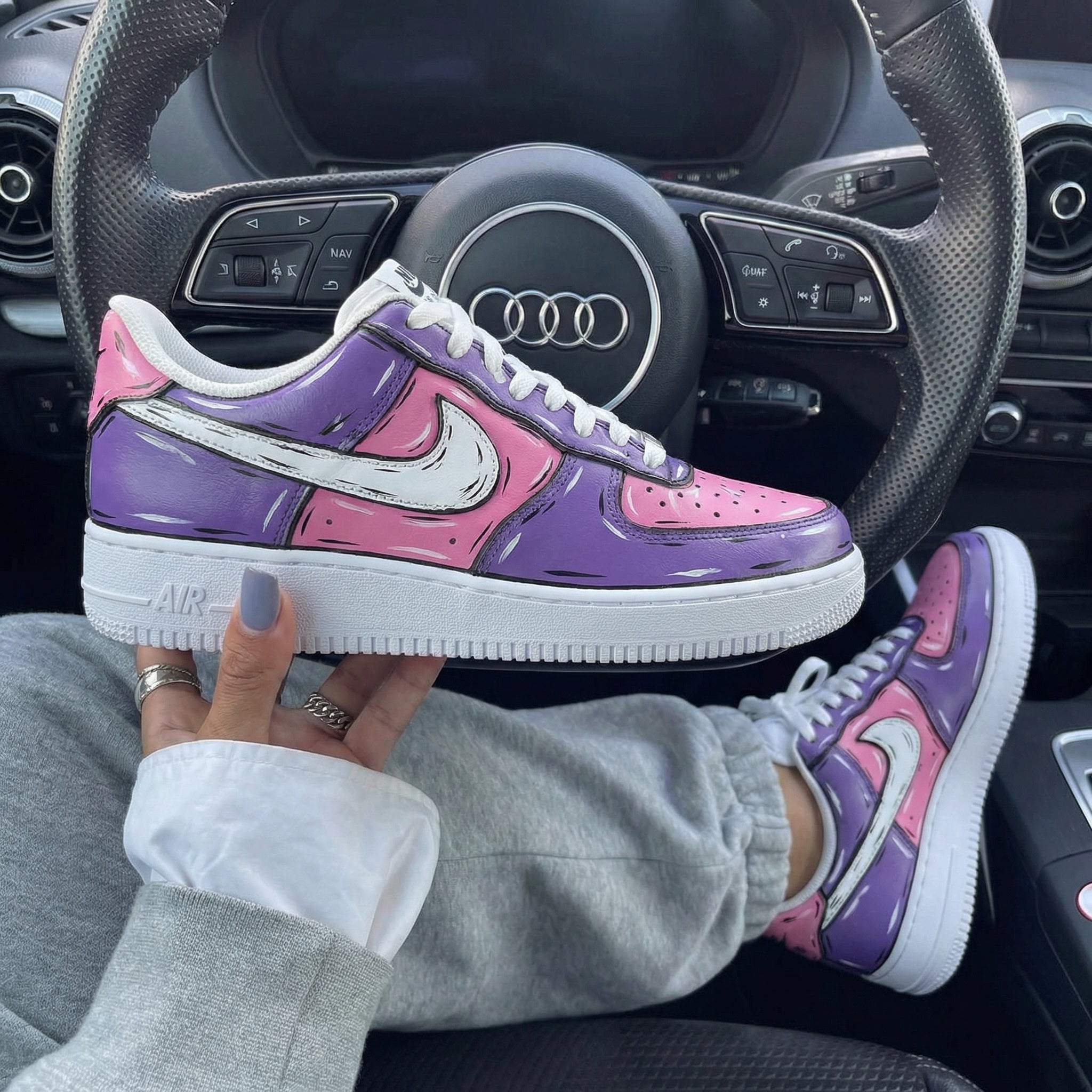 Purple Pink Cartoon Custom Air Force 1-shecustomize