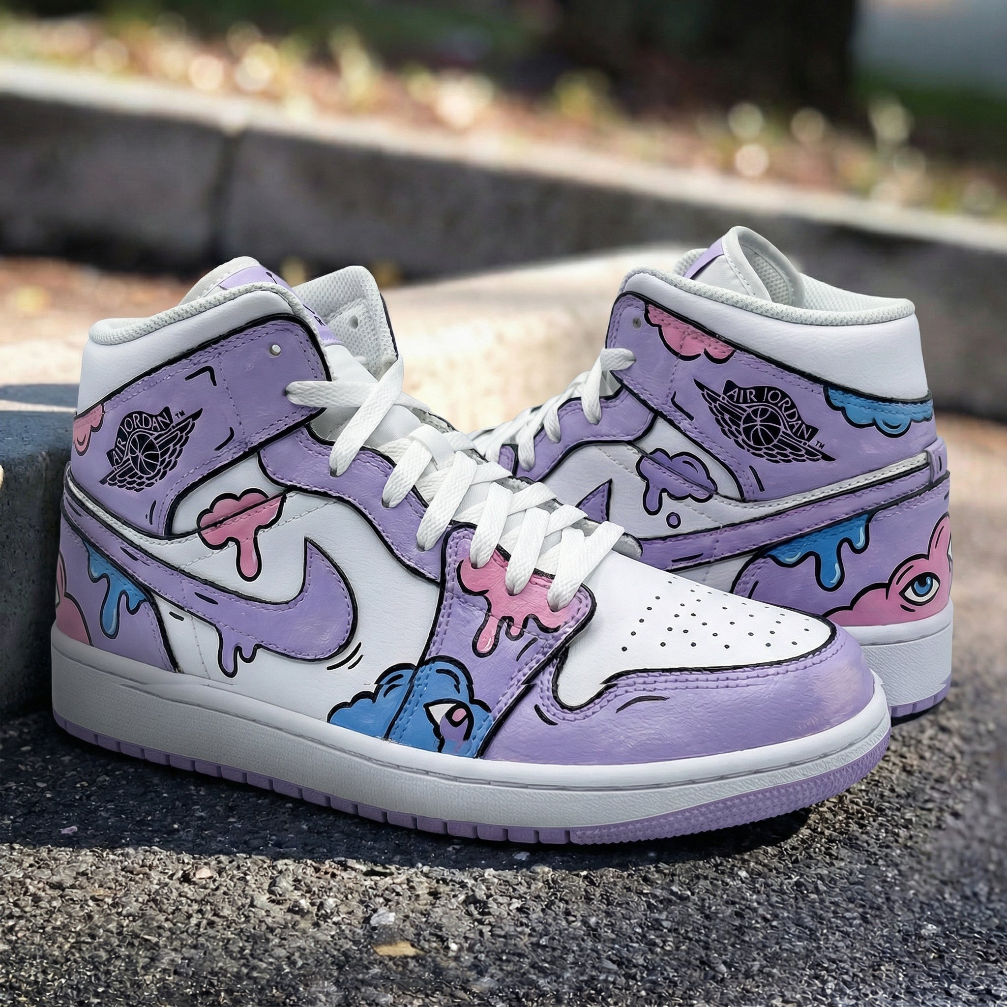 Purple Pink Cartoon Custom Air Jordan 1-shecustomize
