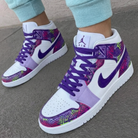 Purple Pink Geometric Custom Air Jordan 1-shecustomize