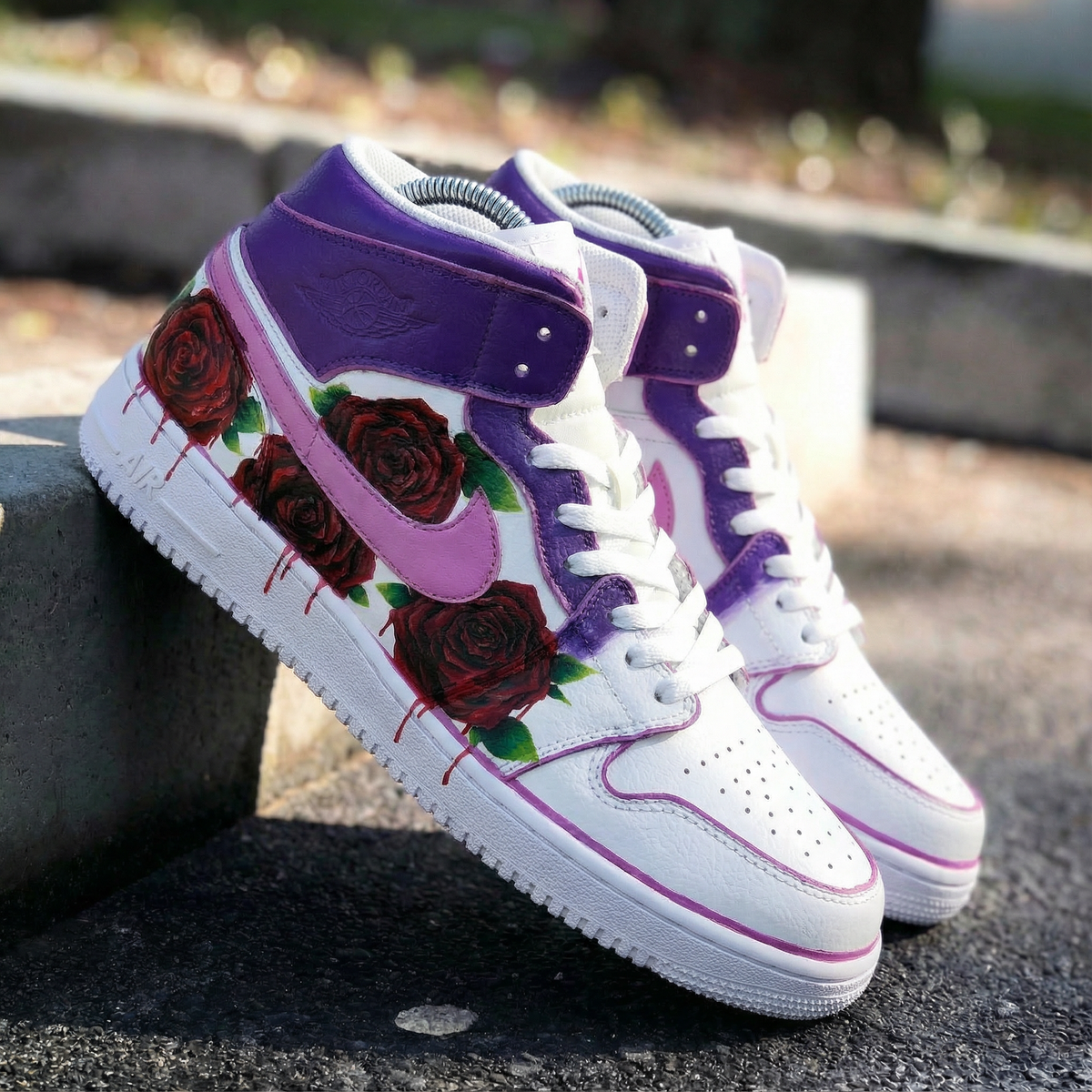 Purple Pink Rose Custom Air Jordan 1 – SHECUSTOMIZE