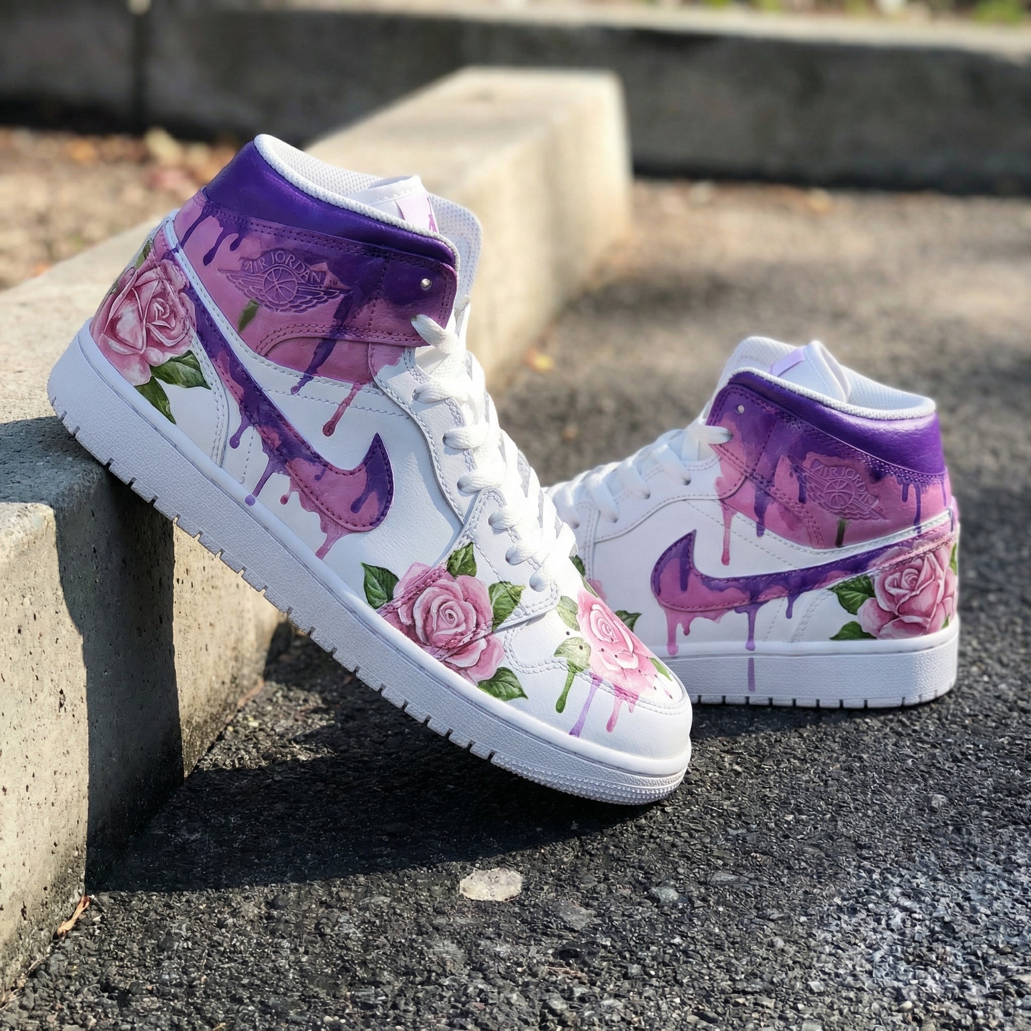 Purple Pink Rose Custom Air Jordan 1-shecustomize