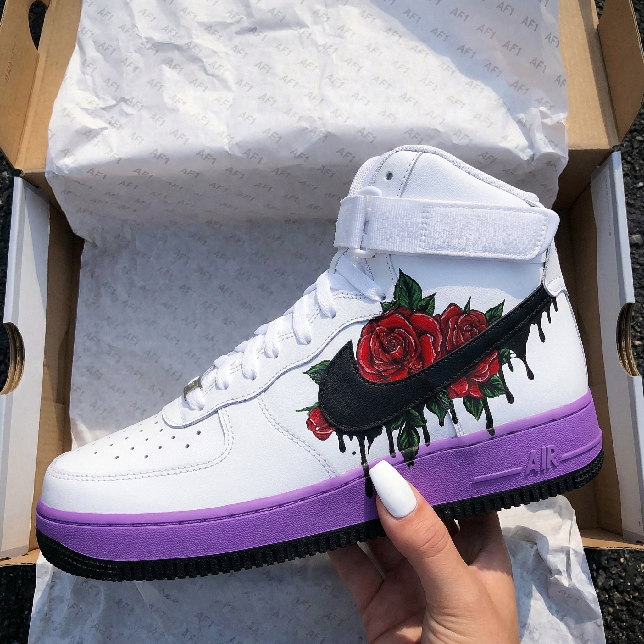 Purple Rose Custom Air Force 1-shecustomize