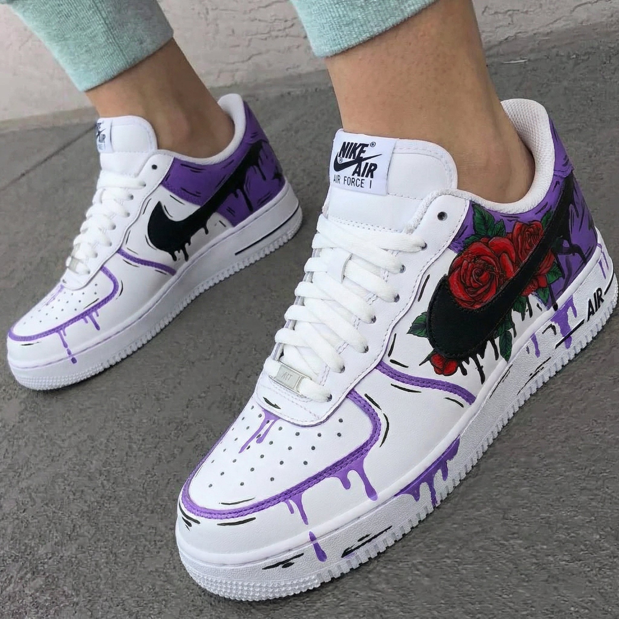 Purple Rose Graffiti Custom Air Force 1-shecustomize