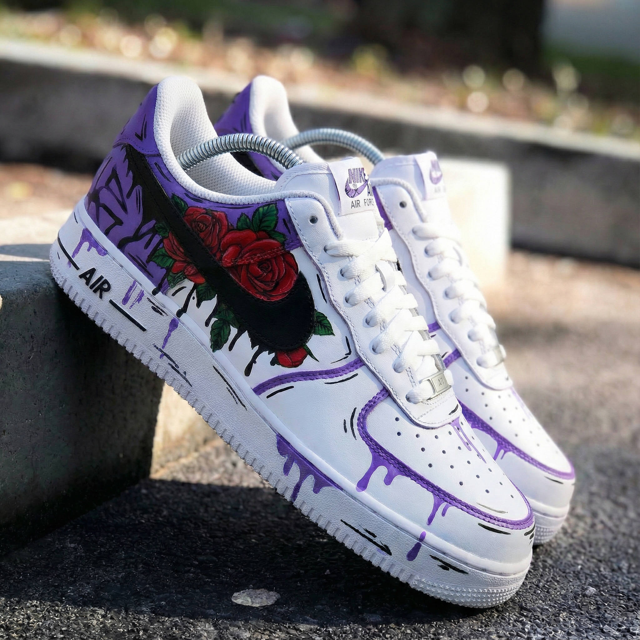 Purple Rose Graffiti Custom Air Force 1-shecustomize