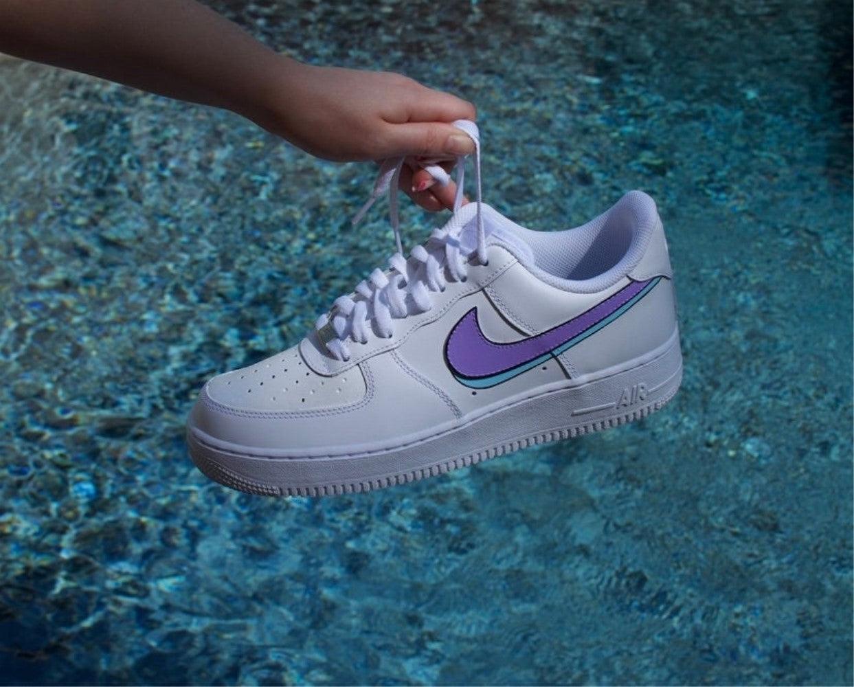 Purple Swoosh Custom Air Force 1-shecustomize