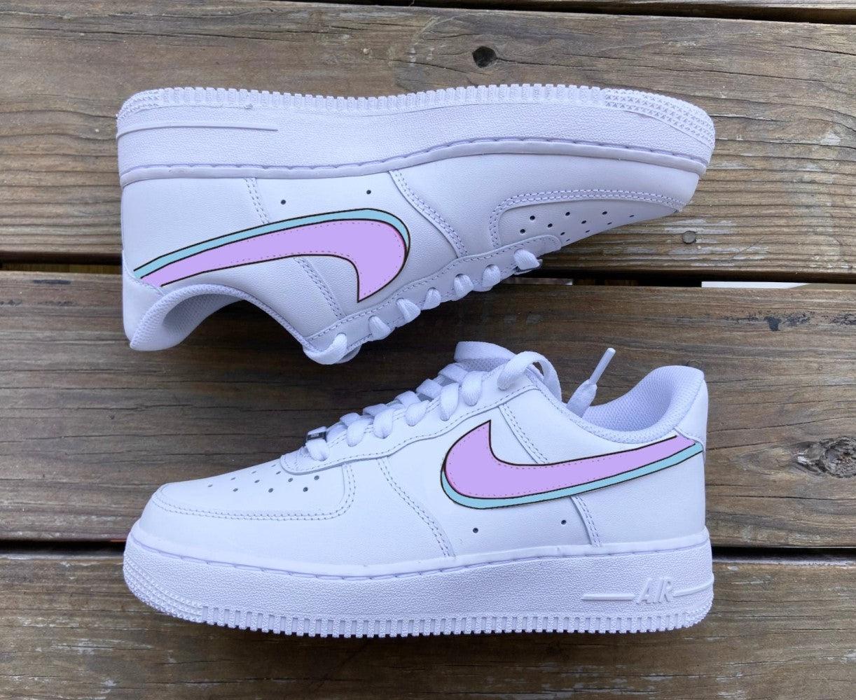 Purple Swoosh Custom Air Force 1-shecustomize