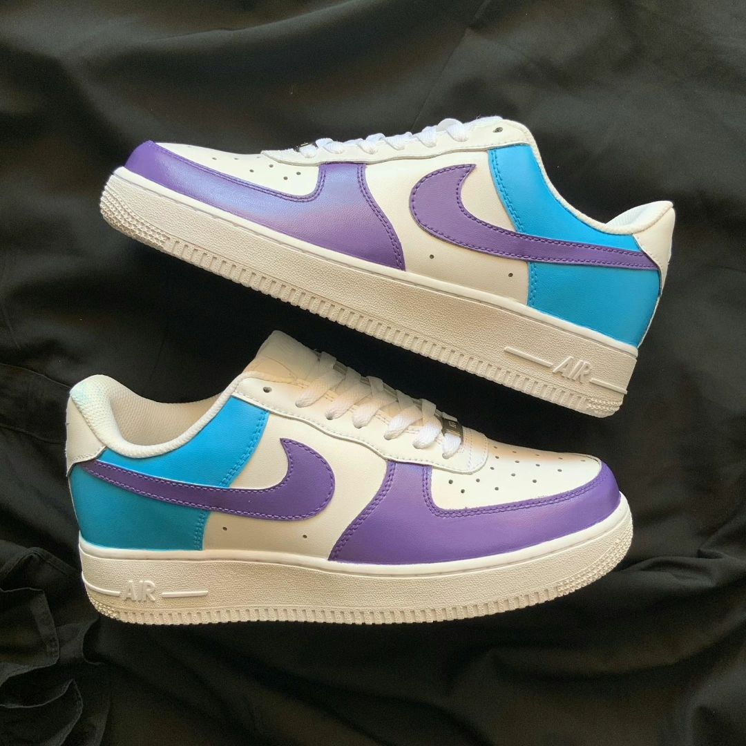 Purple Teal Custom Air Force 1-shecustomize