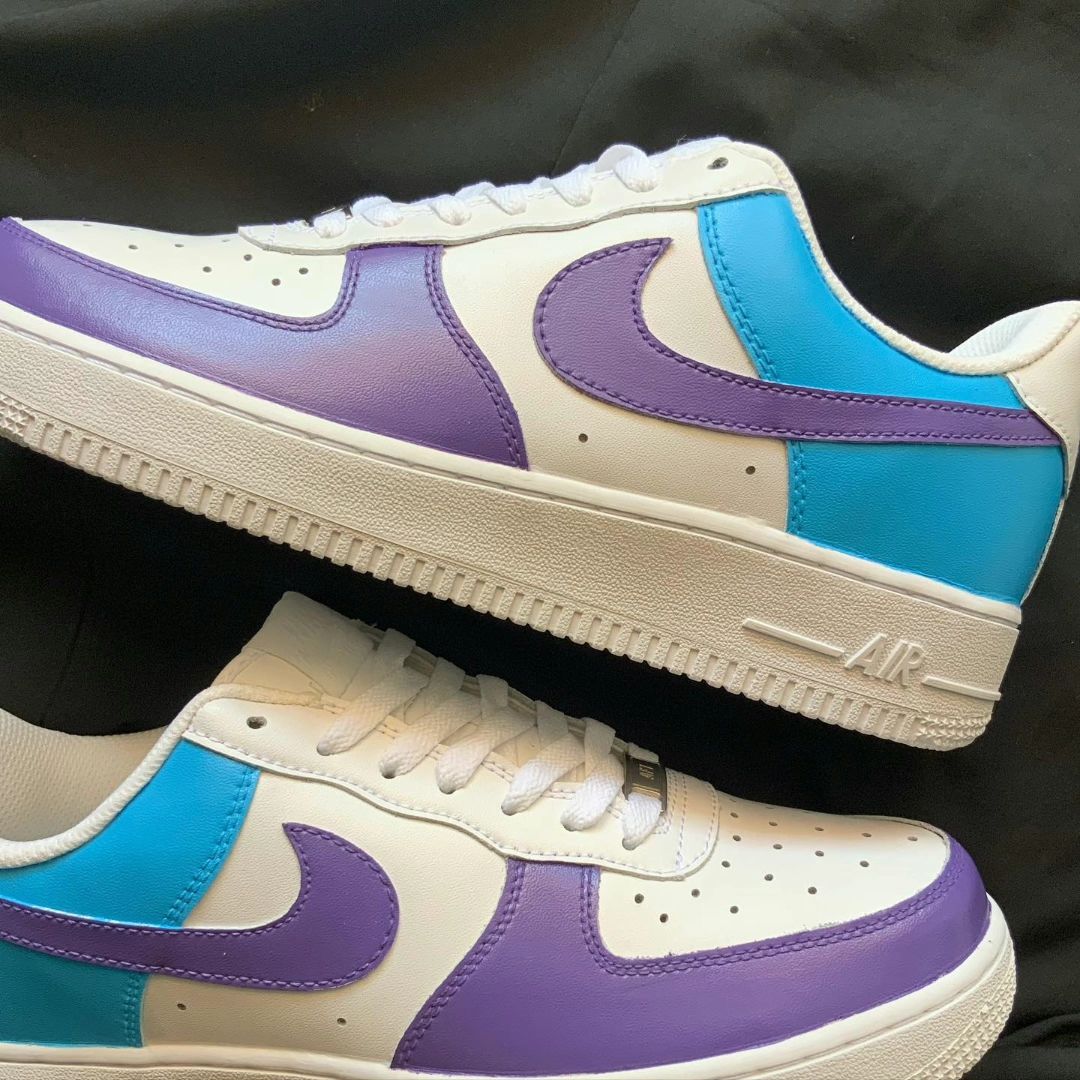 Purple Teal Custom Air Force 1-shecustomize