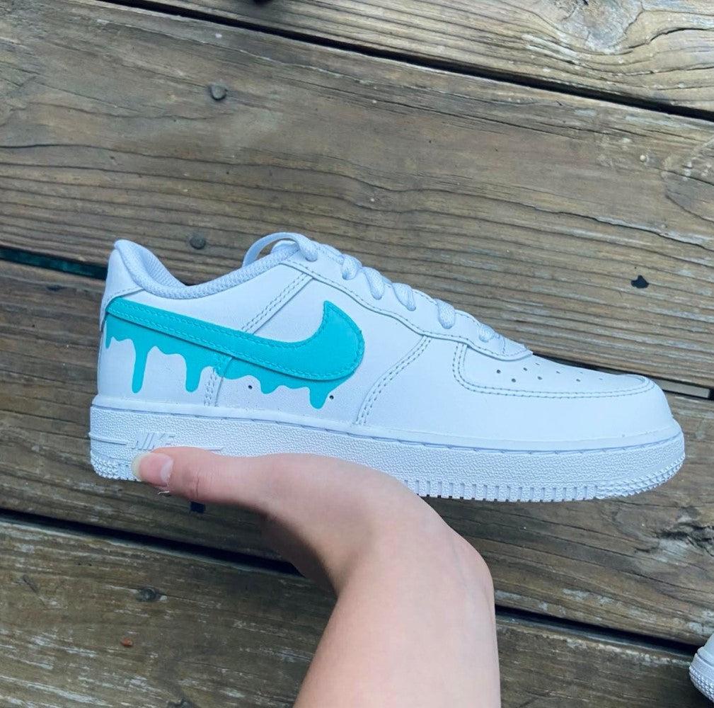 Purple Tiffany Blue Drip Custom Air Force 1-shecustomize