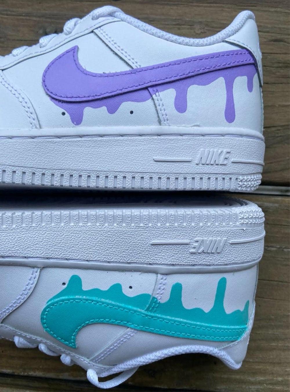 Purple Tiffany Blue Drip Custom Air Force 1-shecustomize
