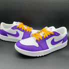 Purple White Orange Croc - Embossed Custom Air Jordan 1-shecustomize