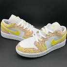 Purple Yellow Crackle Custom Air Jordan 1-shecustomize