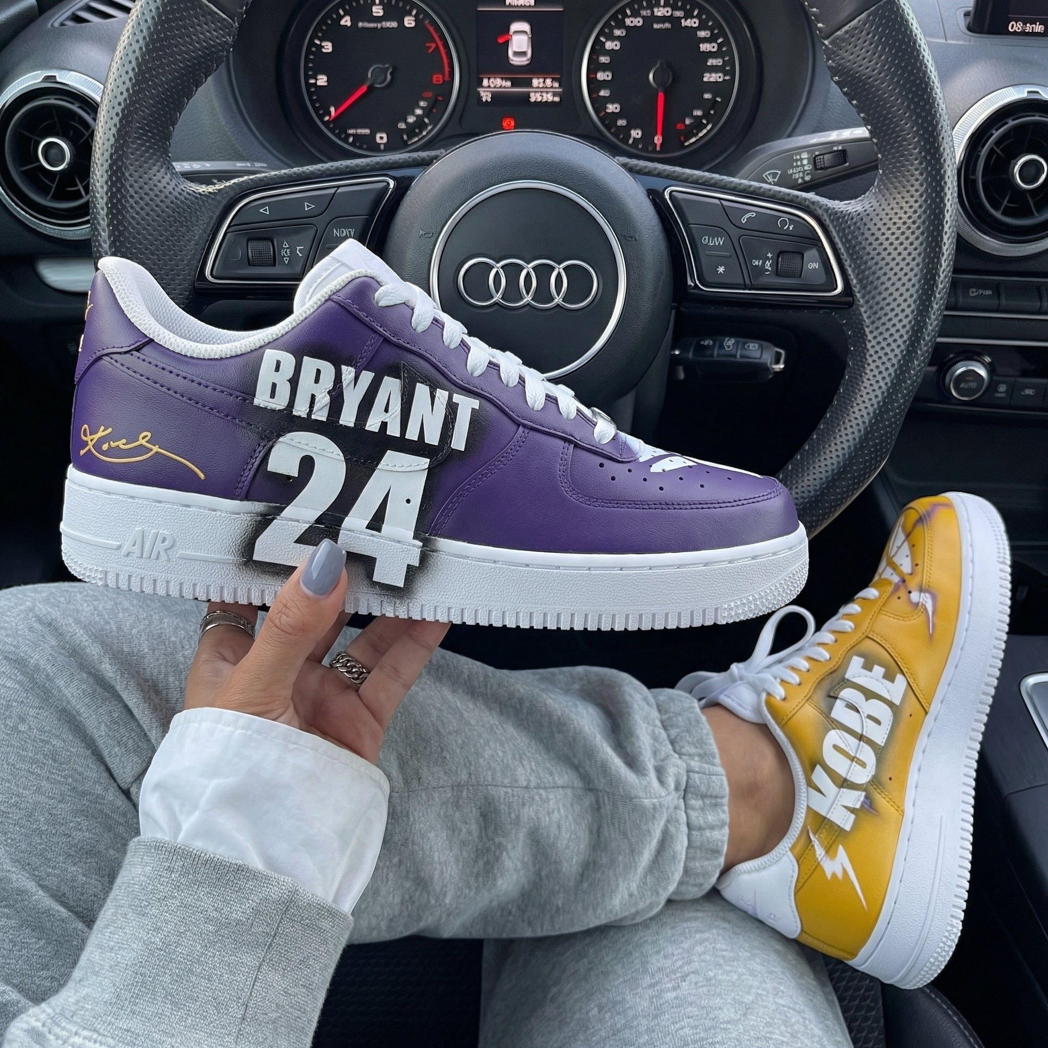 Purple Yellow Kobe 24 Custom Air Force 1-shecustomize