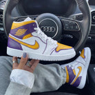 Purple Yellow Sketch Custom Air Jordan 1-shecustomize