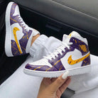 Purple Yellow Splatter Paint Custom Air Jordan 1-shecustomize