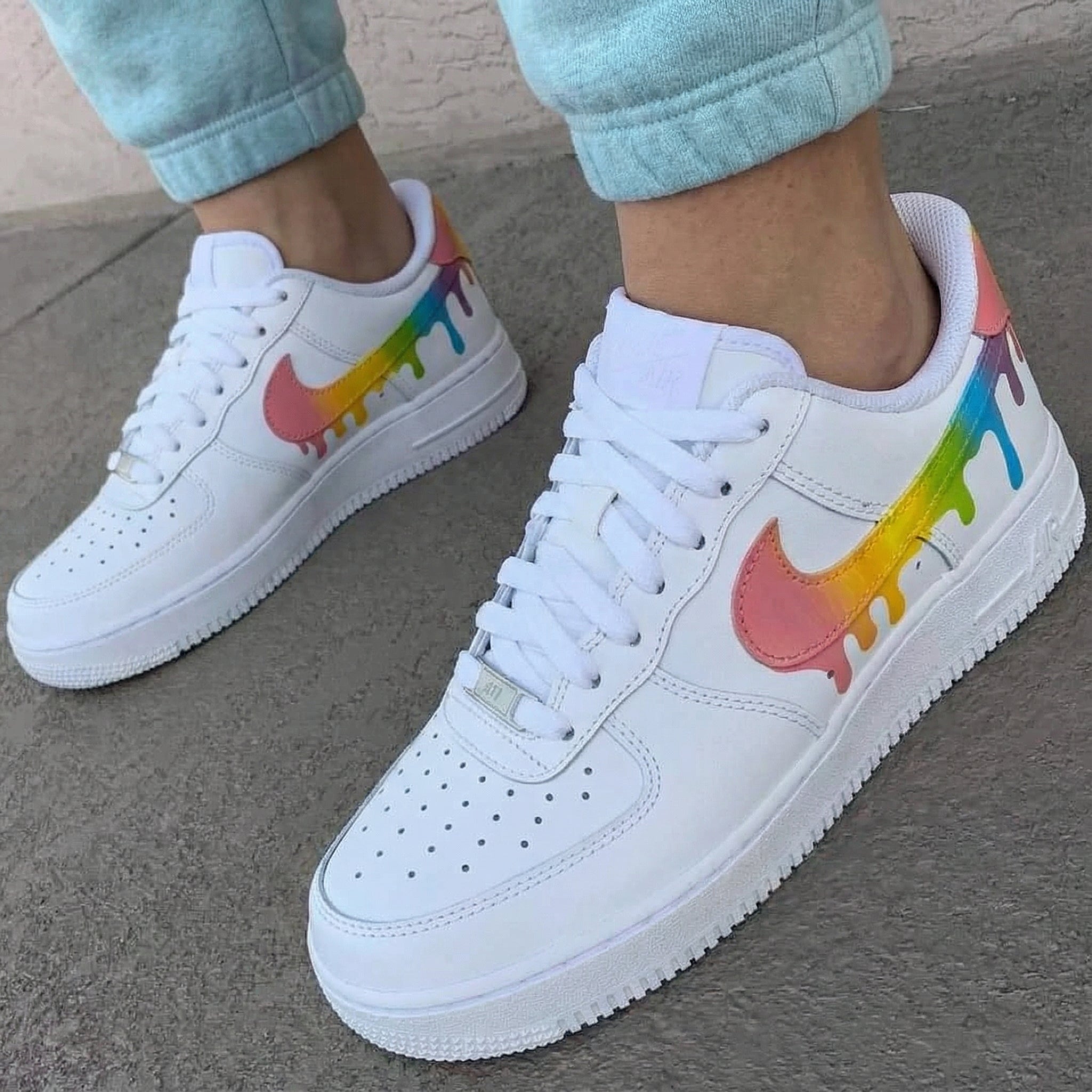 Rainbow Drip Custom Air Force 1-shecustomize