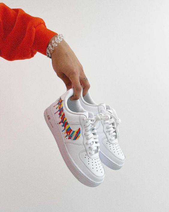 Rainbow Dripping Custom Air Force 1-shecustomize