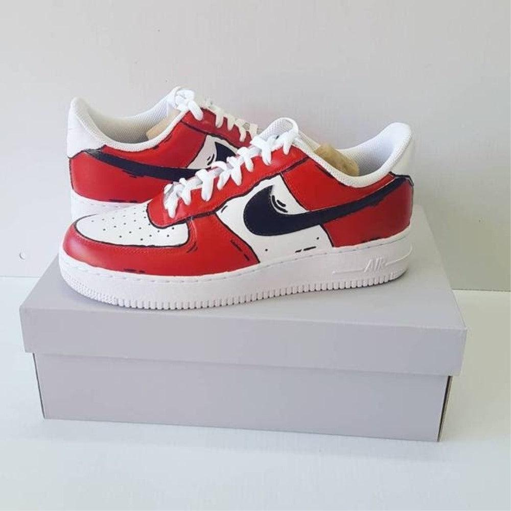 Air force 1 on sale red white black