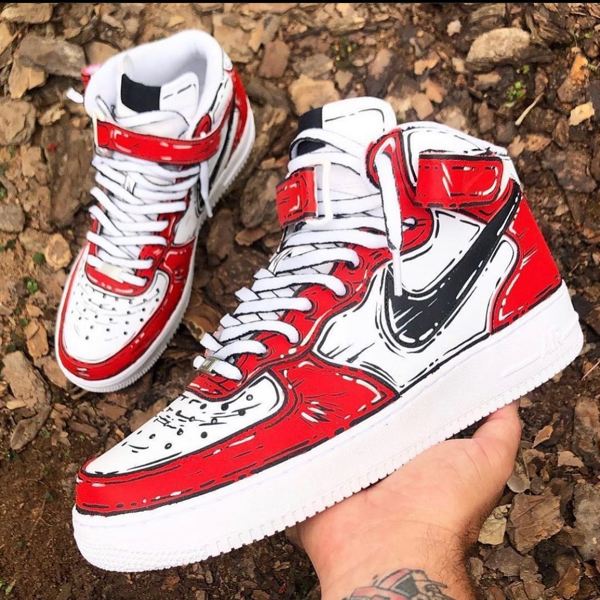 Red Black Graphic Custom Air Force 1-shecustomize
