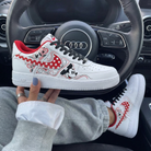Red Black Mickey Mouse Polka Dots Hearts Custom Air Force 1-shecustomize