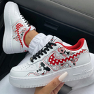 Red Black Mickey Mouse Polka Dots Hearts Custom Air Force 1-shecustomize