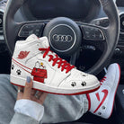 Red Black Snoopy Paw Prints Custom Air Jordan 1-shecustomize