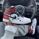 Red Black Stars Custom Air Jordan 1-shecustomize