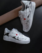 Red Black Wave Theme Custom Air Force 1-shecustomize