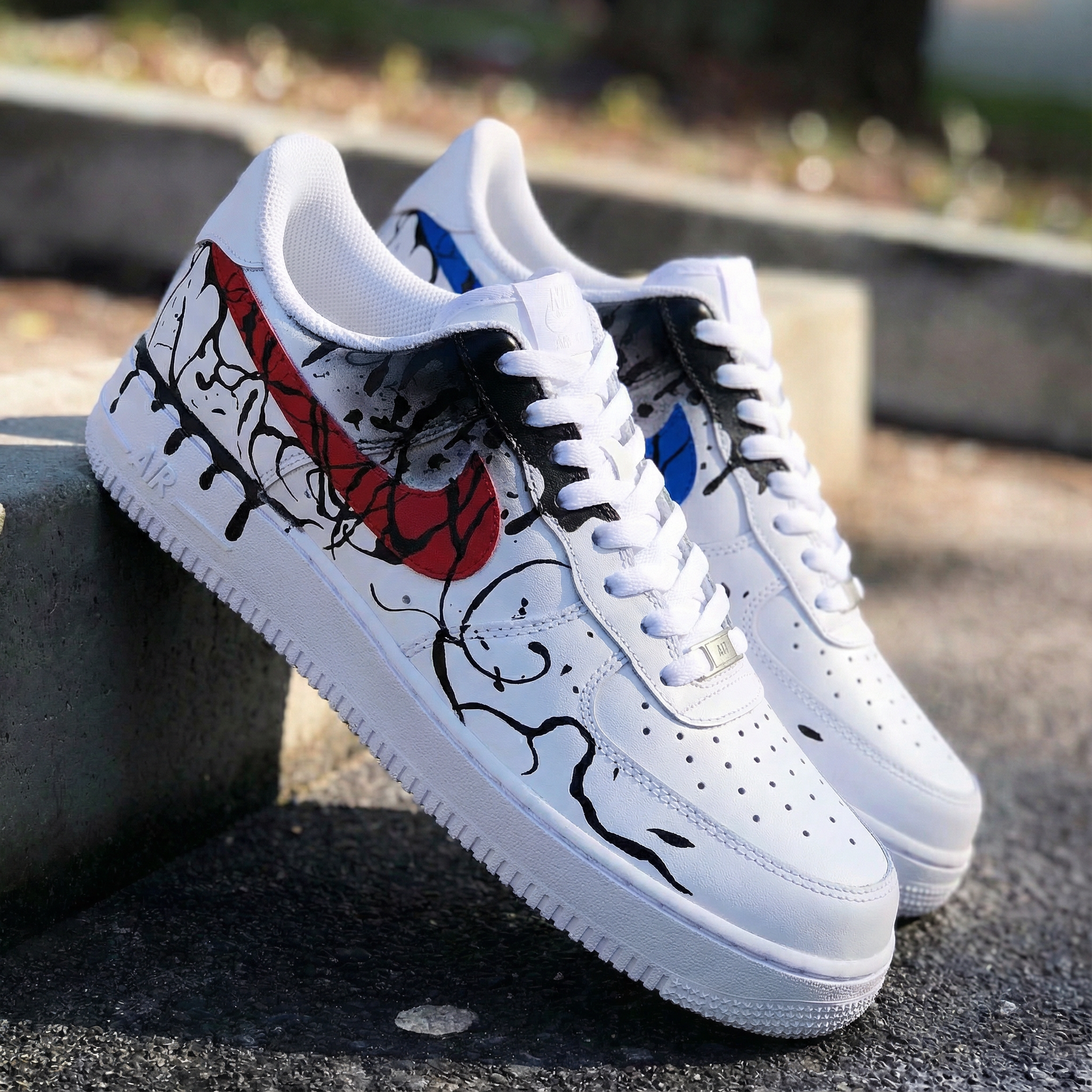 Red Blue Graffiti Custom Air Force 1-shecustomize
