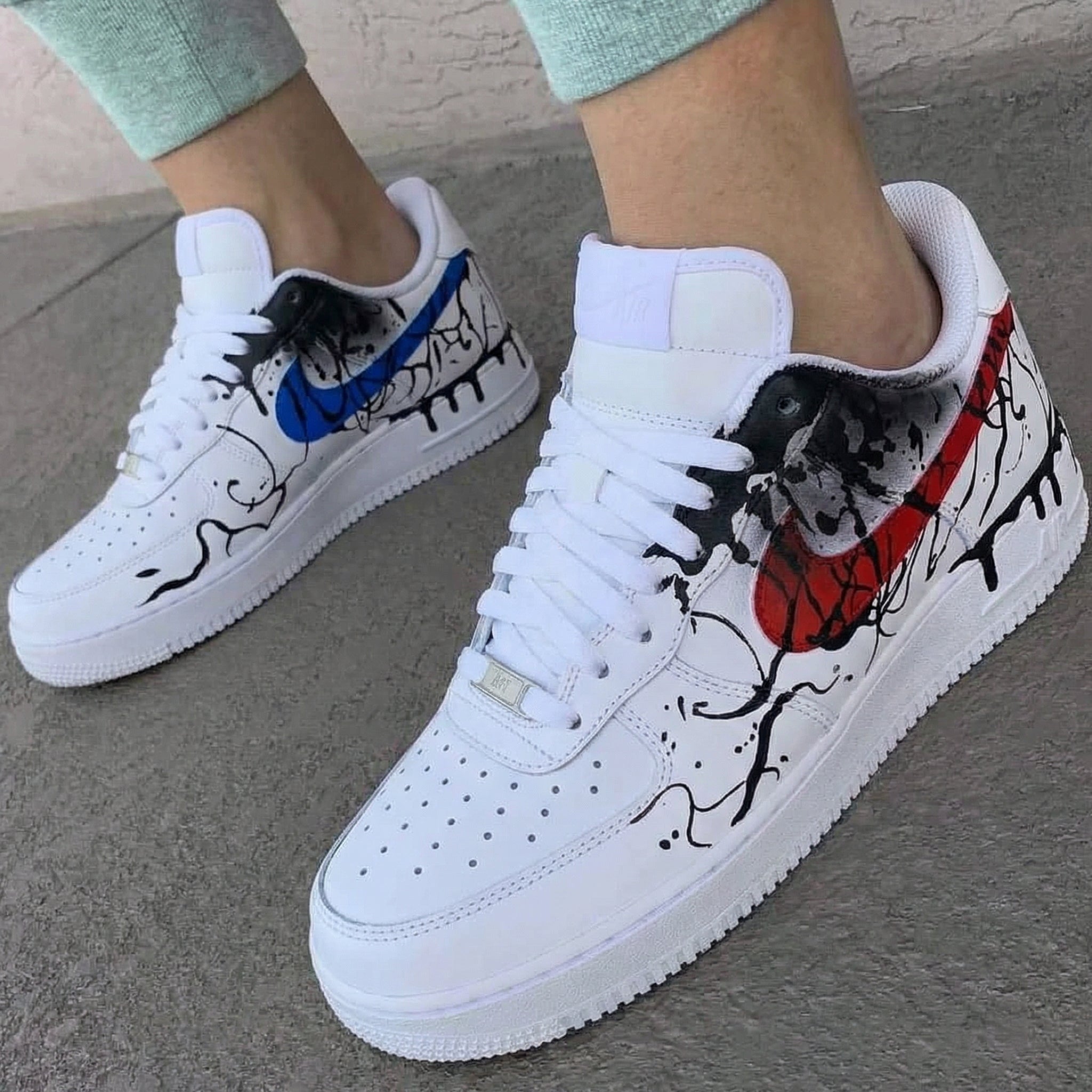 Red Blue Graffiti Custom Air Force 1-shecustomize
