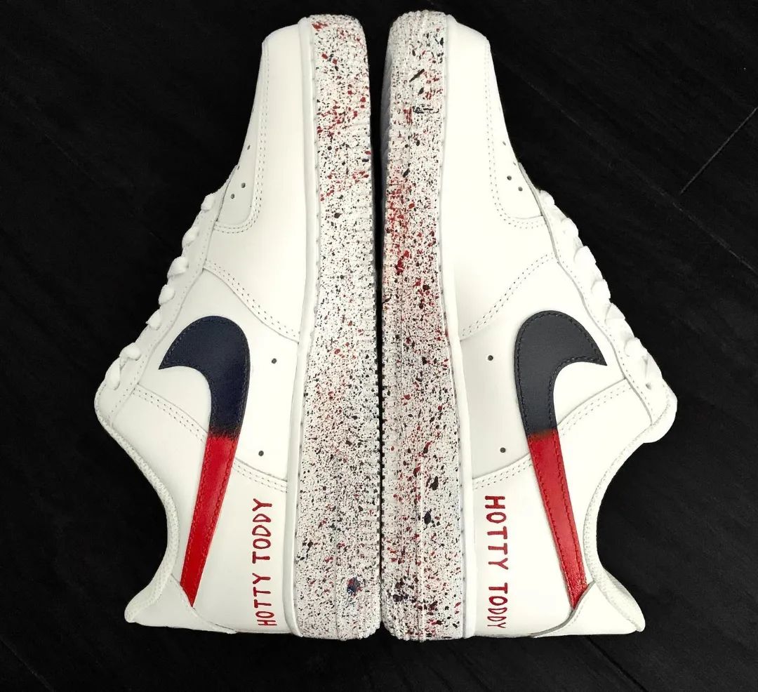 Red Blue Splatter Custom Air Force 1-shecustomize