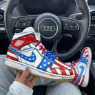 Red Blue Stars Stripes Cartoon Custom Air Jordan 1-shecustomize