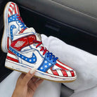 Red Blue Stars Stripes Cartoon Custom Air Jordan 1-shecustomize