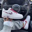 Red Blue Striped Splatter Custom Air Force 1-shecustomize
