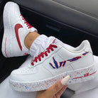 Red Blue Striped Splatter Custom Air Force 1-shecustomize