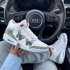 Red Gray Butterflies Custom Air Jordan 3-shecustomize