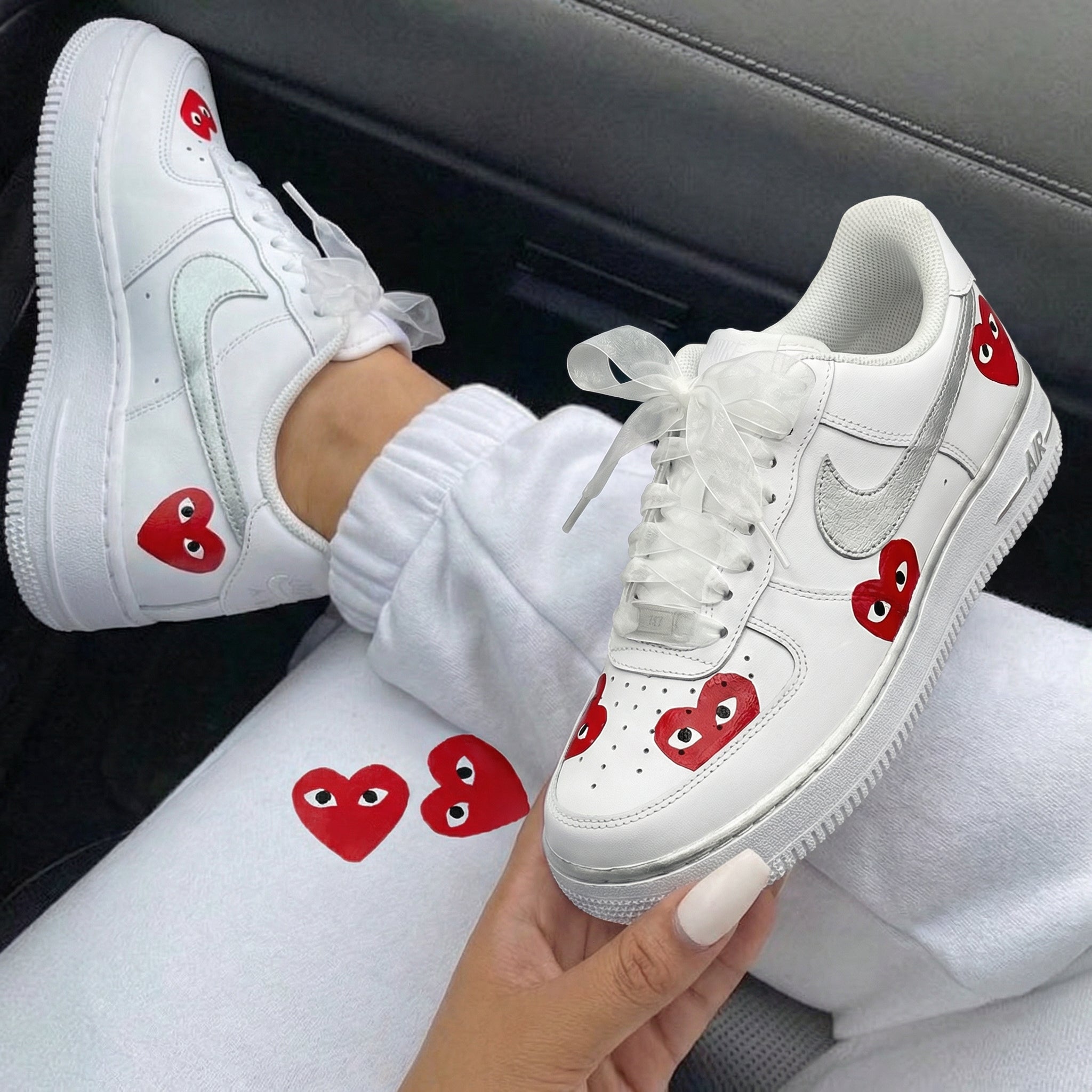 Red Heart Ribbon Custom Air Force 1-shecustomize