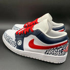Red Navy Crackle Custom Air Jordan 1-shecustomize