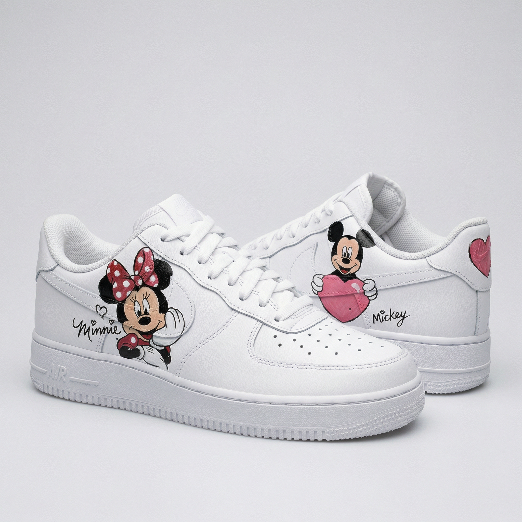 Red Pink Minnie Mickey Mouse Custom Air Force 1-shecustomize