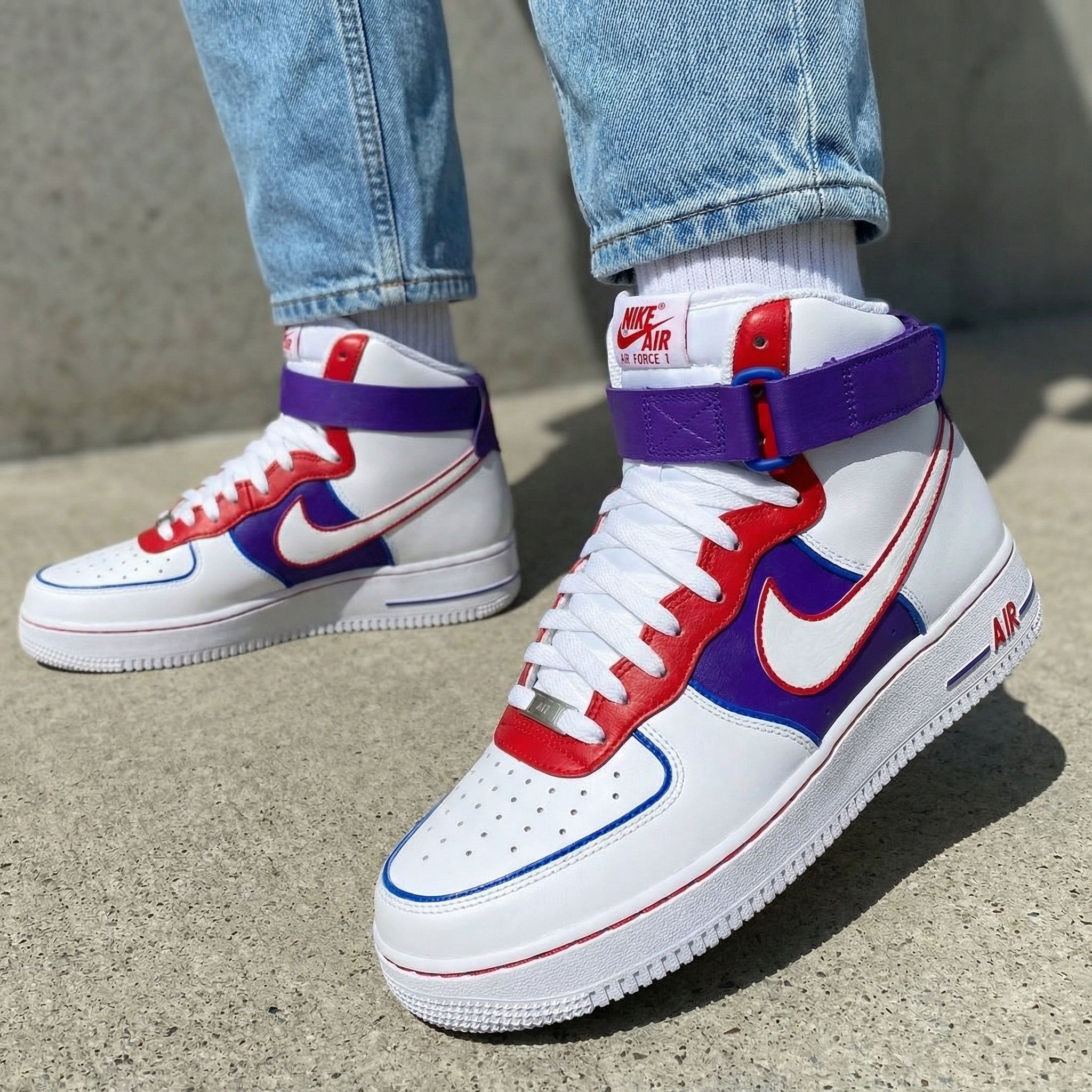 Red Purple Custom Air Force 1-shecustomize