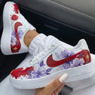Red Purple Floral Custom Air Force 1-shecustomize