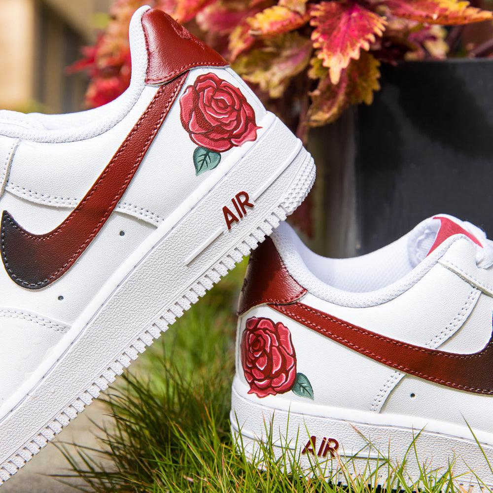Red Rose Air Force 1s Custom Shoes Sneakers-shecustomize