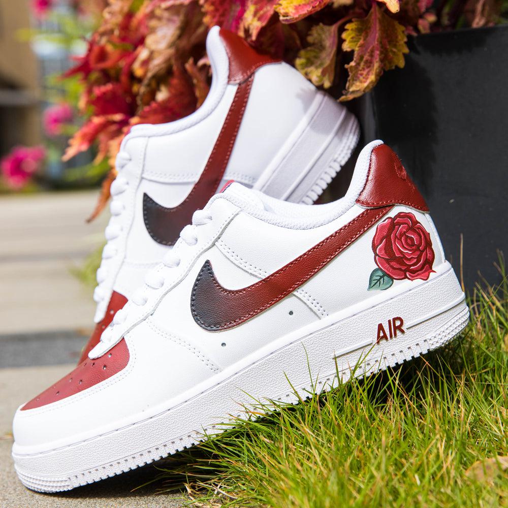 Red Rose Air Force 1s Custom Shoes Sneakers-shecustomize