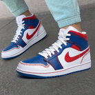 Red White Blue Baseball Stitch Custom Air Jordan 1-shecustomize