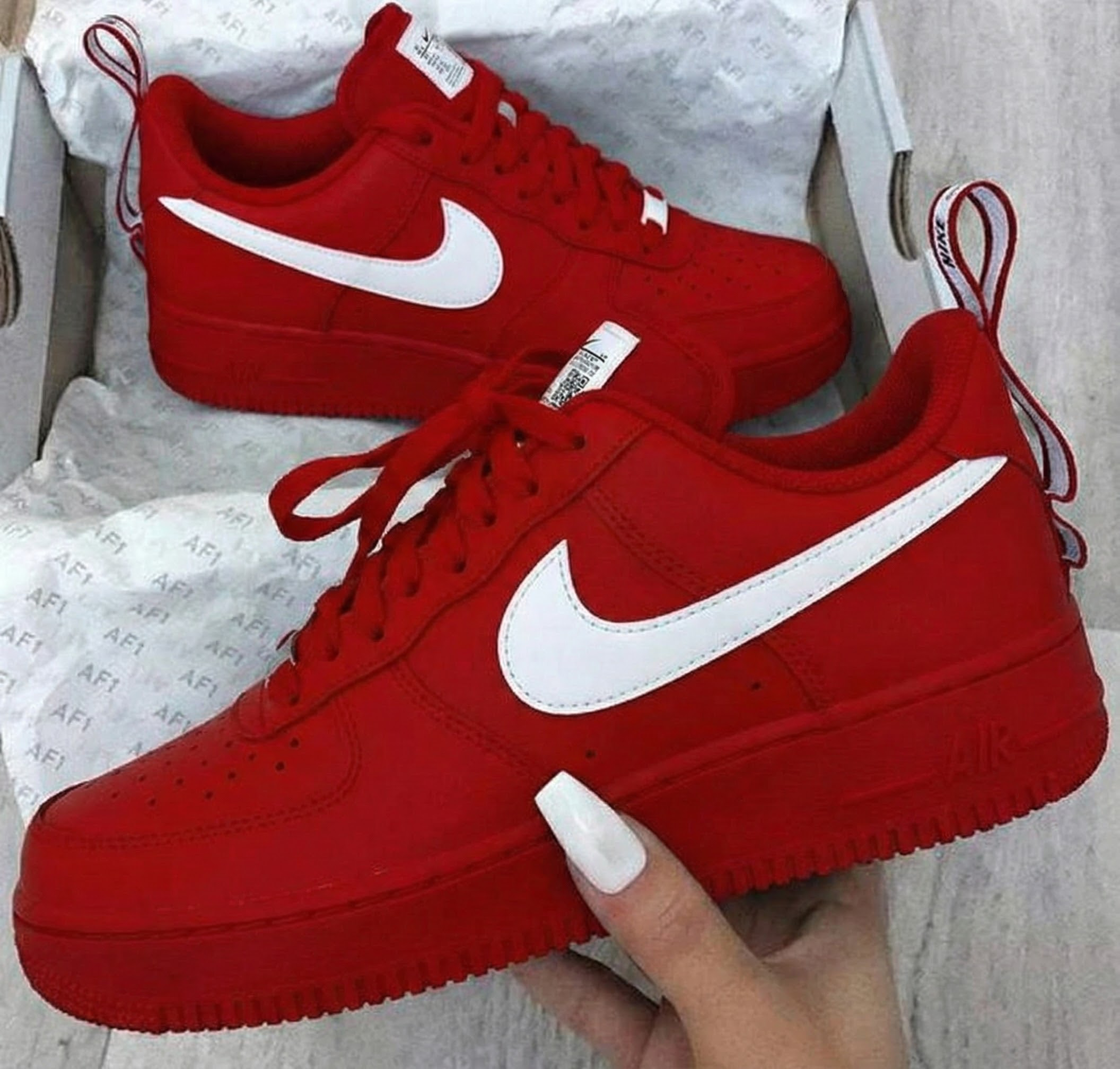 Red White Custom Air Force 1-shecustomize