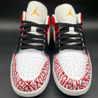 Red Yellow Crackle Custom Air Jordan 1-shecustomize