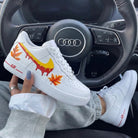 Red Yellow Drip Maple Leaves Custom Air Force 1-shecustomize