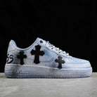 Blue Chrome Hearts Custom Air Force 1-shecustomize