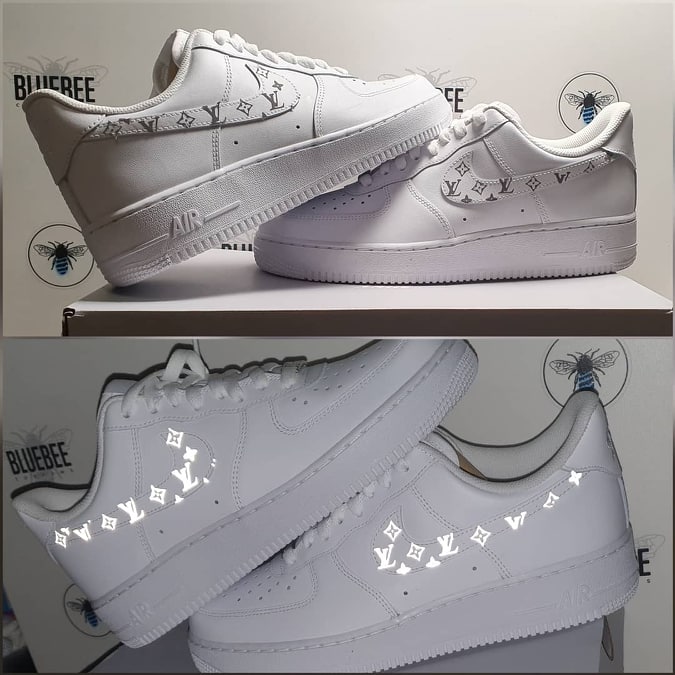 Silver LV Custom Air Force 1-shecustomize